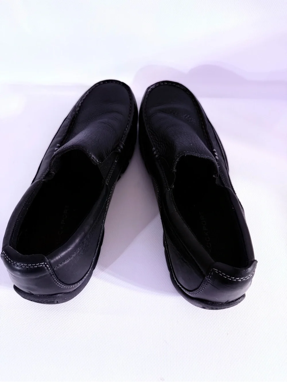 Rockport XCS Men's Black Leather Slip-On Driving Loafers